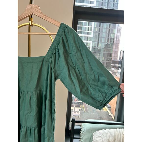 Beyond Words | Square Neck Puff Sleeve Tiered Mini Dress | Size Small - Picture 4 of 8